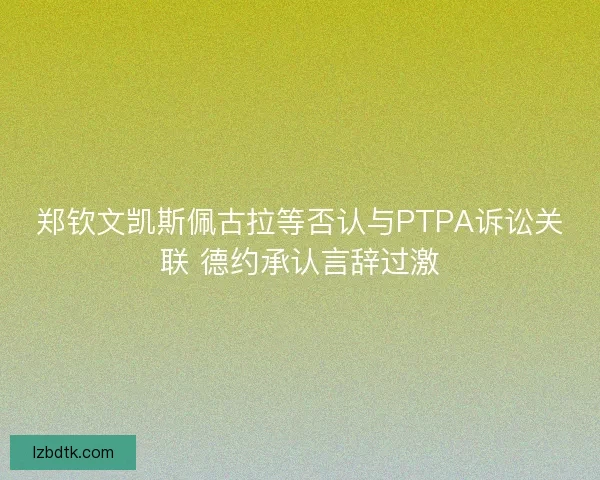 郑钦文凯斯佩古拉等否认与PTPA诉讼关联 德约承认言辞过激