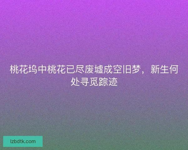 桃花坞中桃花已尽废墟成空旧梦，新生何处寻觅踪迹