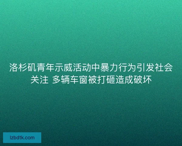 洛杉矶青年示威活动中暴力行为引发社会关注 多辆车窗被打砸造成破坏