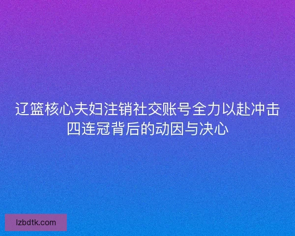 辽篮核心夫妇注销社交账号全力以赴冲击四连冠背后的动因与决心