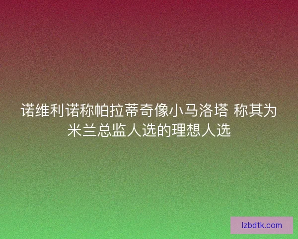 诺维利诺称帕拉蒂奇像小马洛塔 称其为米兰总监人选的理想人选